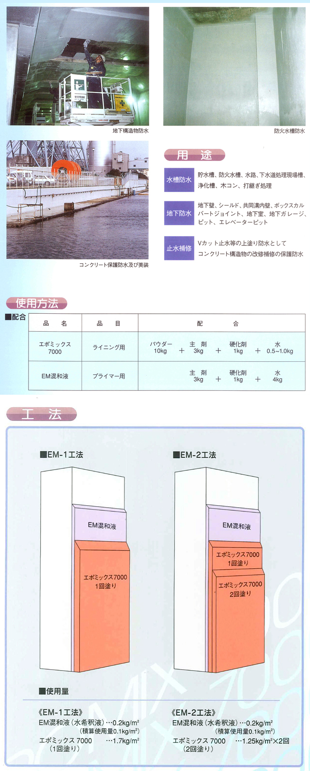 特殊モルタル 複合塗膜防水材 エポミックス7000用EMパウダー 10kg エレホン化成工業 水性エポキシ樹脂