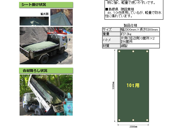 （送料無料）舗装用作業用具　アスファルト合材シート　10ｔ用　230×530cm