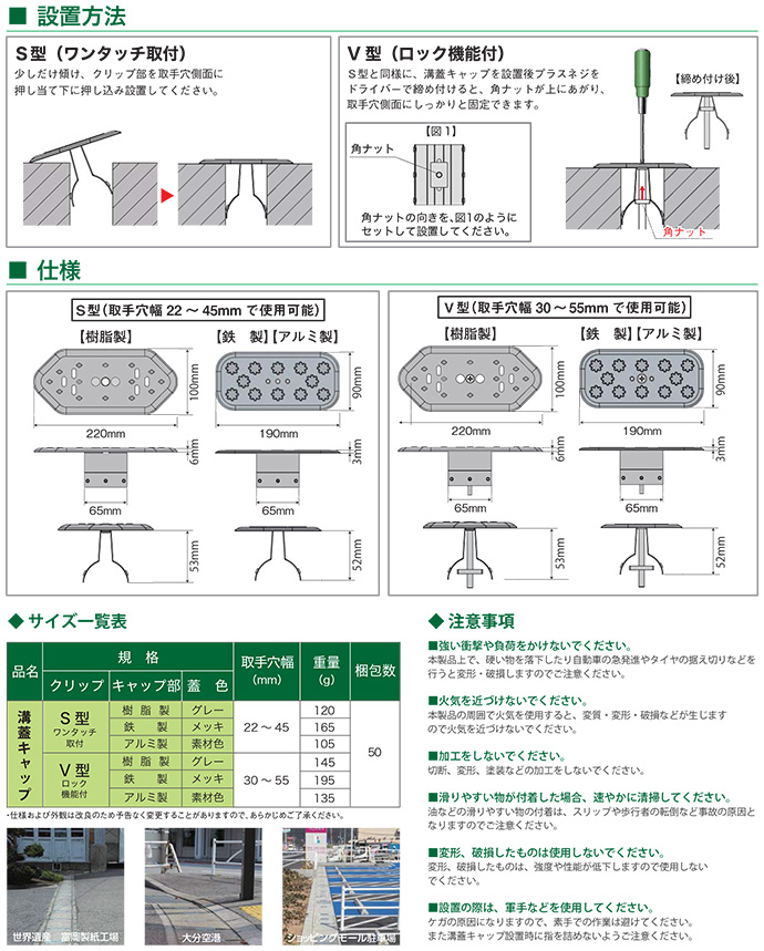 溝蓋キャップアルミ製