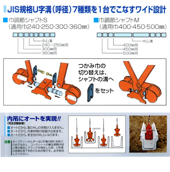 U字溝の吊上げ工具 内吊ワイド7サンキョウ・トレーディング