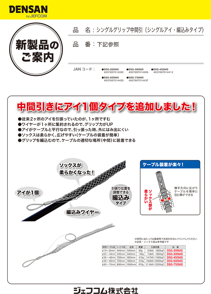 返品送料無料 MARVEL マーベル ケーブルグリップ 中間引タイプ MG-105M