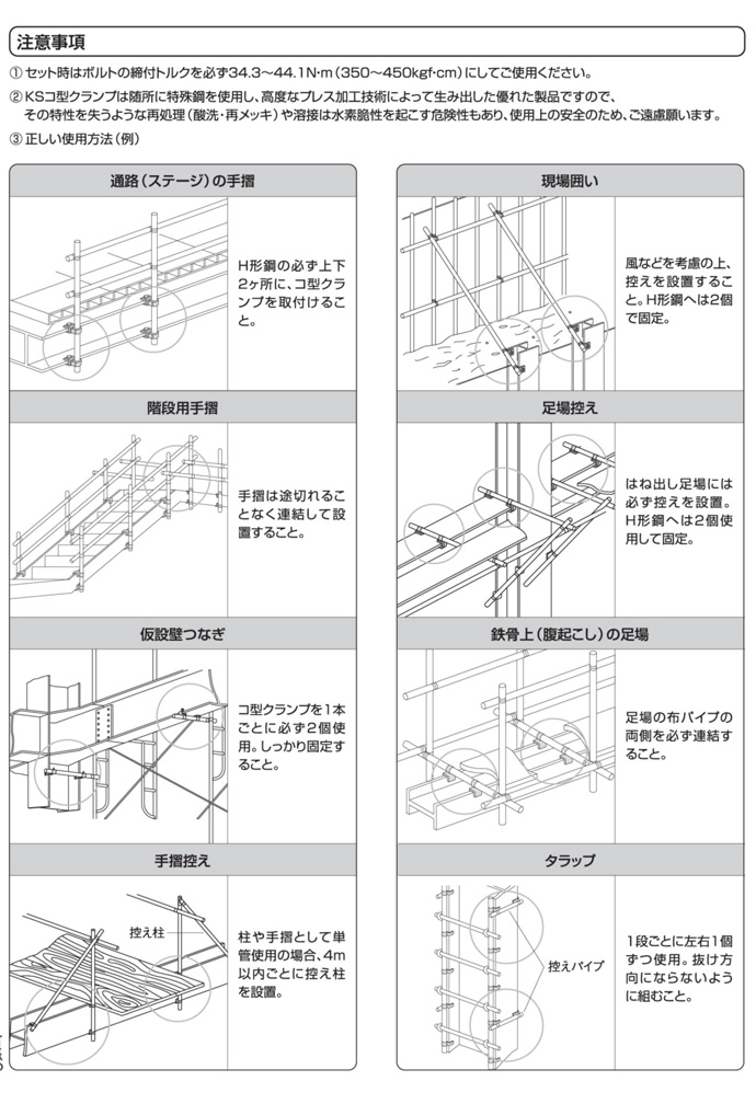 KSコ型クランプ スイング自在型 1301015 20個入 国元商会