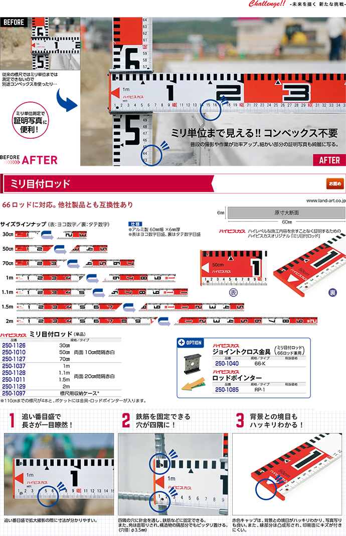 ミリ目付ロッド