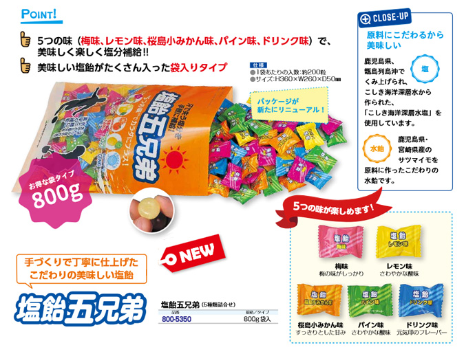 塩飴５兄弟 800g 袋入 10袋セット
