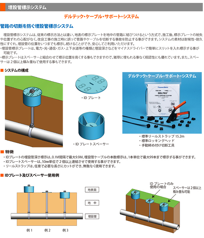 埋設管表示システム プレート 950910 100個入 トーマスアンドベッツ