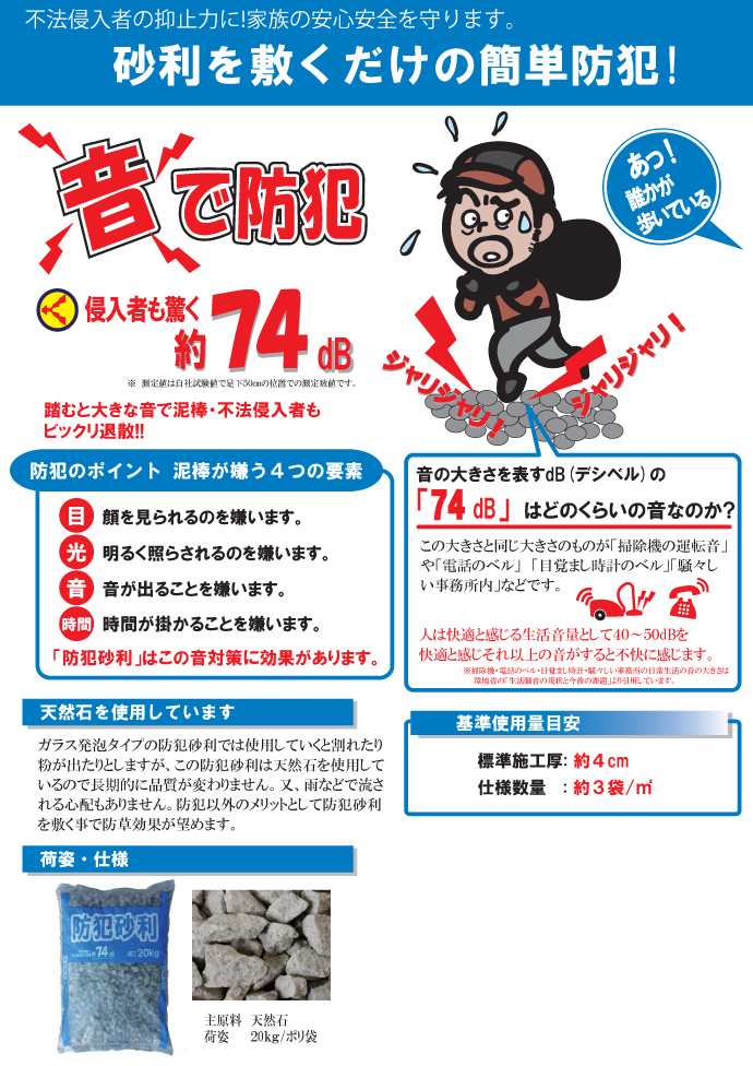防犯砂利 20kg マツモト産業