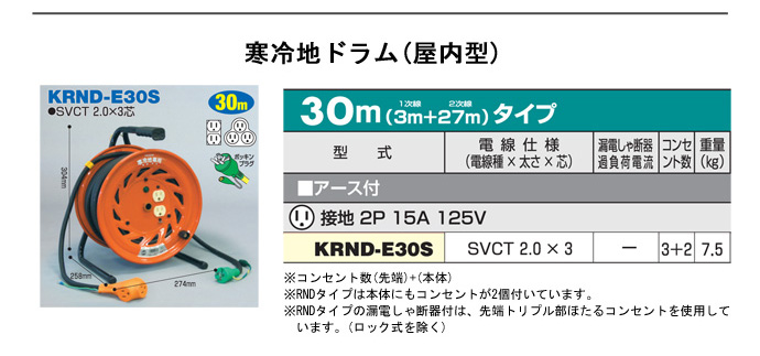 最新作 日動工業 防災型延長コード型ドラム びっくリール RBW-EK30SPN