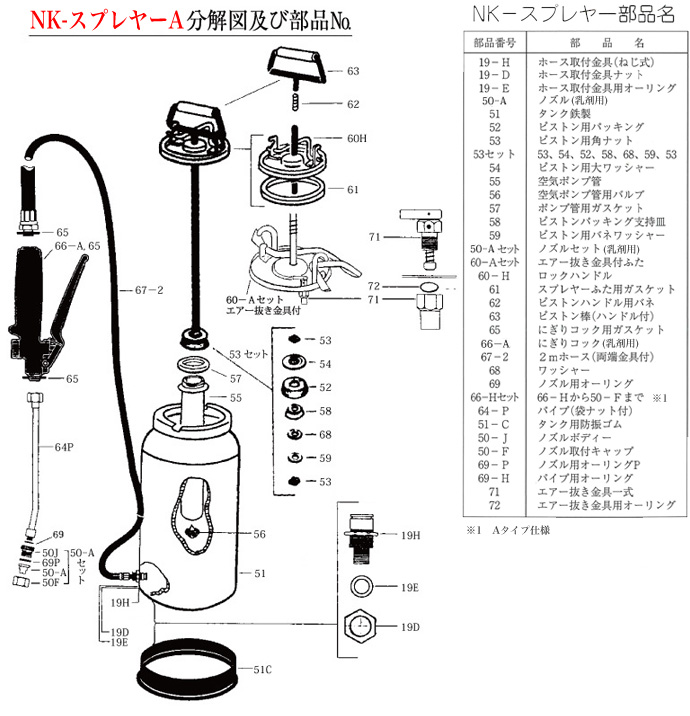 NKスプレヤー部品