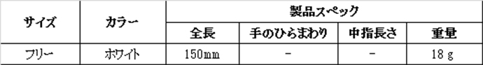 ケミスターリストバンド仕様表