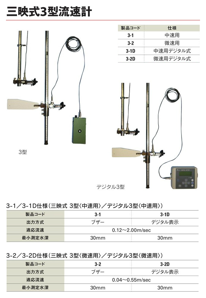 送料無料】三映式3型流速計 中速用 3-1 工事資材通販ショップ ガテン市場