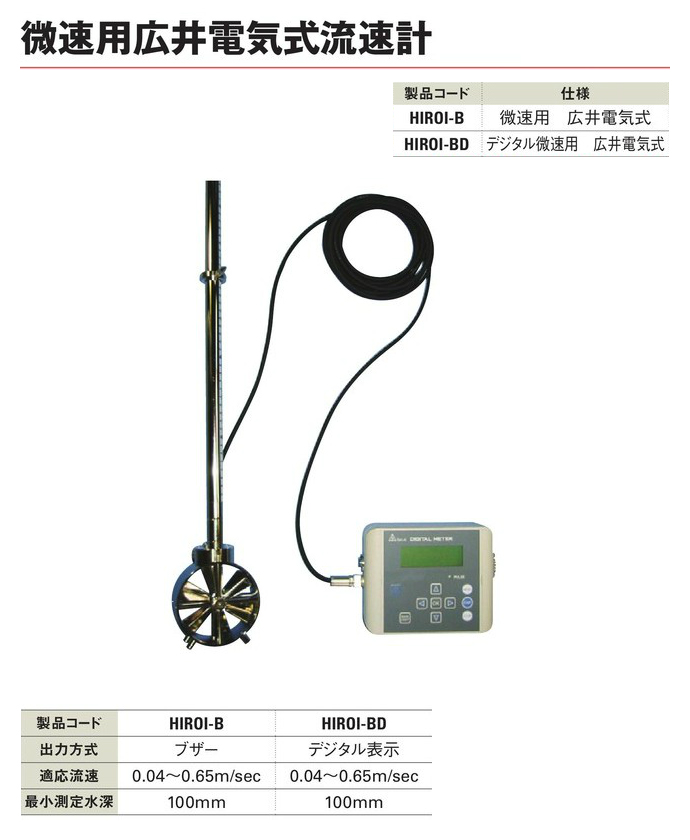 送料無料】微速用広井電気式流速計 微速用 広井電気式 HIROI-B 工事資材通販ショップ ガテン市場