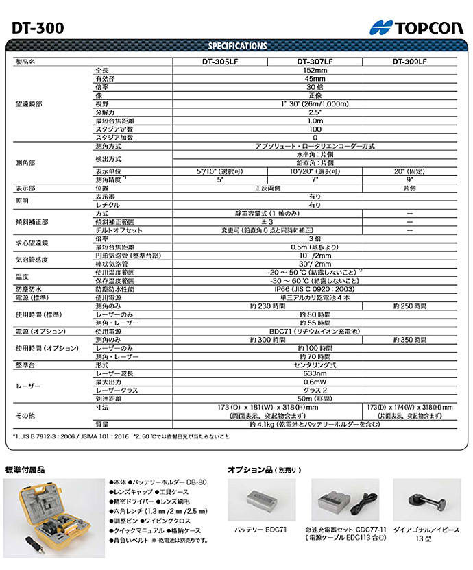 トプコン デジタルセオドライト DT-305LF 三脚付 [JSIMA認定事業者提携店]