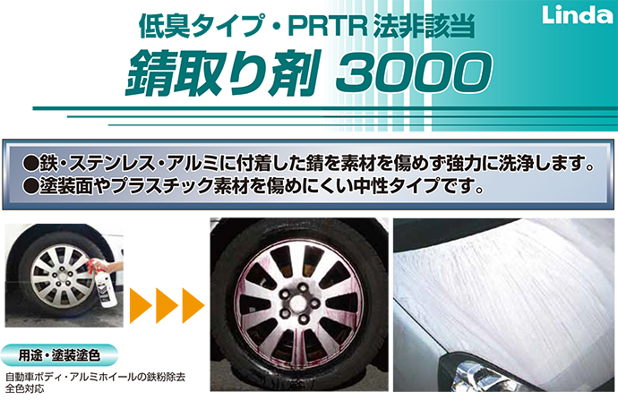 自動車用錆取剤 錆取り剤3000 1L 6本入 横浜油脂工業